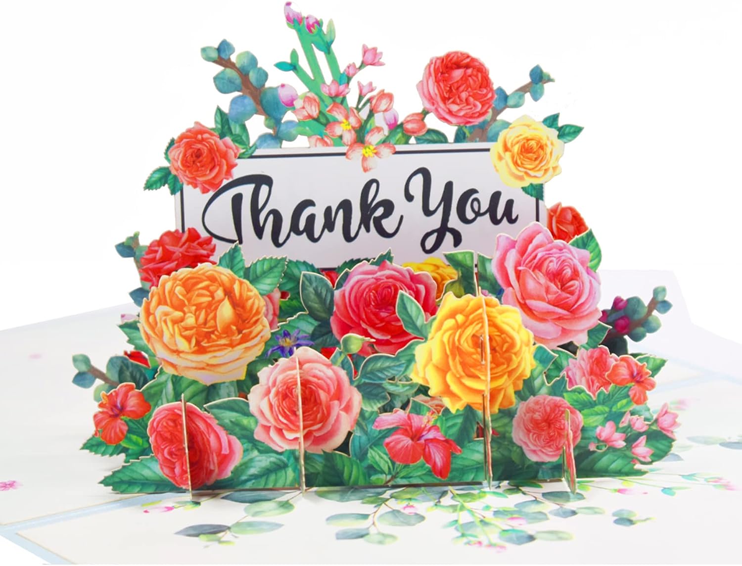 Detalle de GREETING ART1452180 3D Thank You Pop-Up Card with Laser-Cut Flowers
