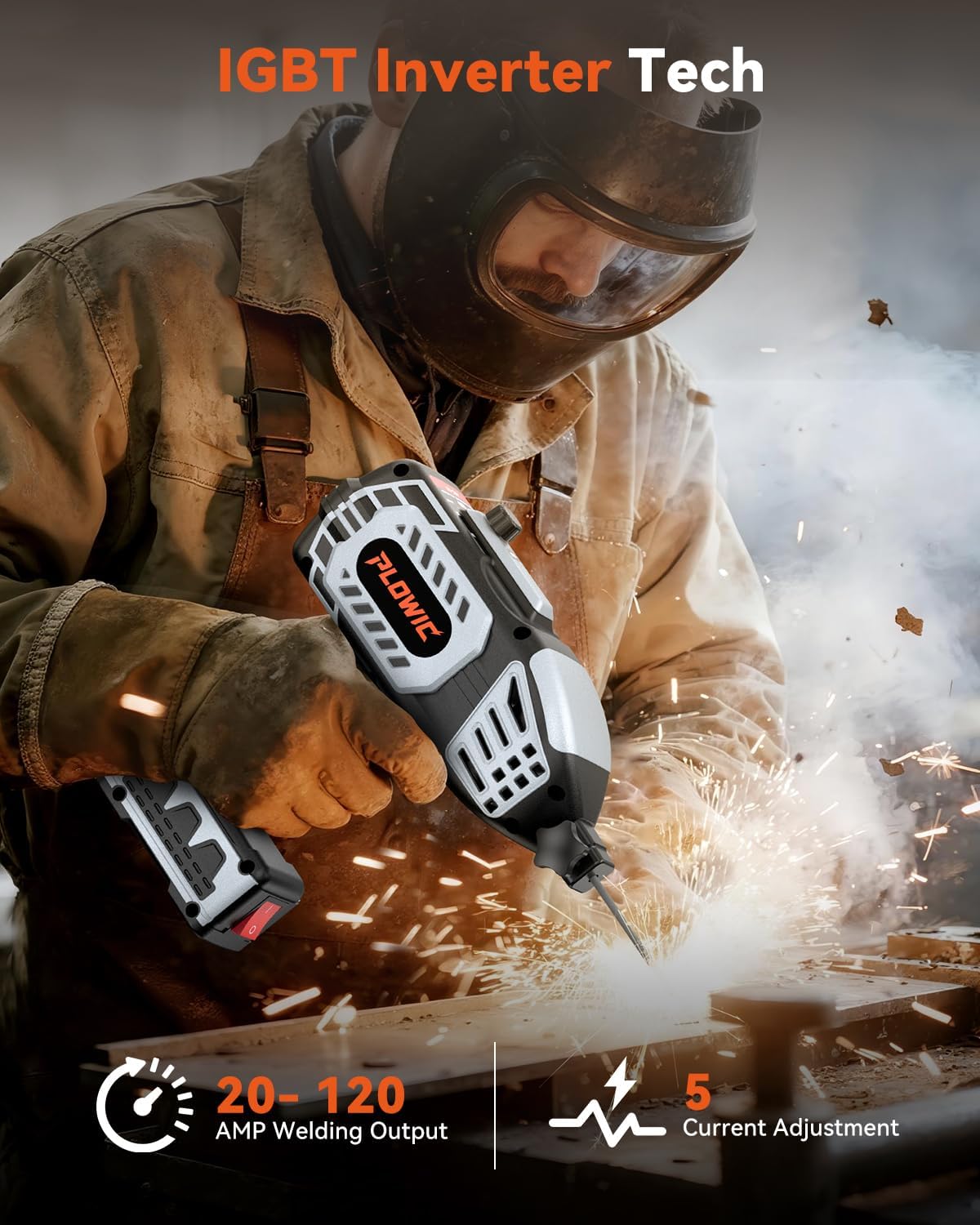 Thumbnail 2 de Portable Welding Machine 110V Handheld Stick Welder (IGBT Inverter) 20–120A + Case & 20 Rods