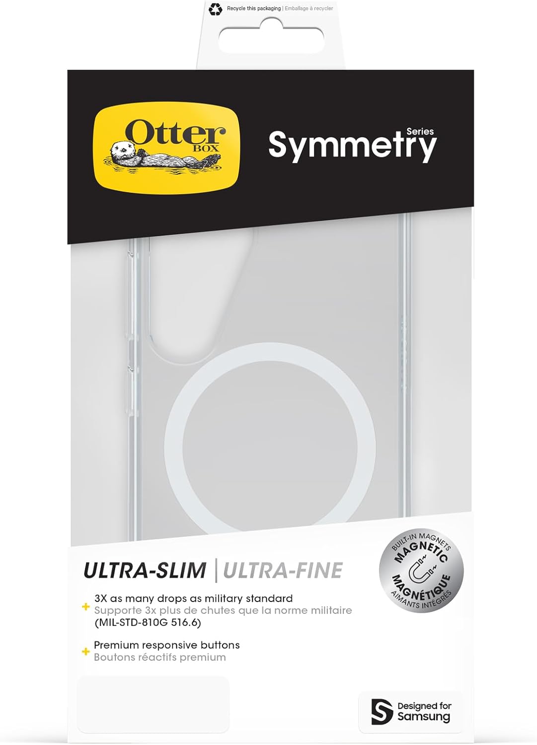 Thumbnail 4 de OtterBox Symmetry Series Clear Case with Magnets for Samsung Galaxy S25 (clear, shockproof)