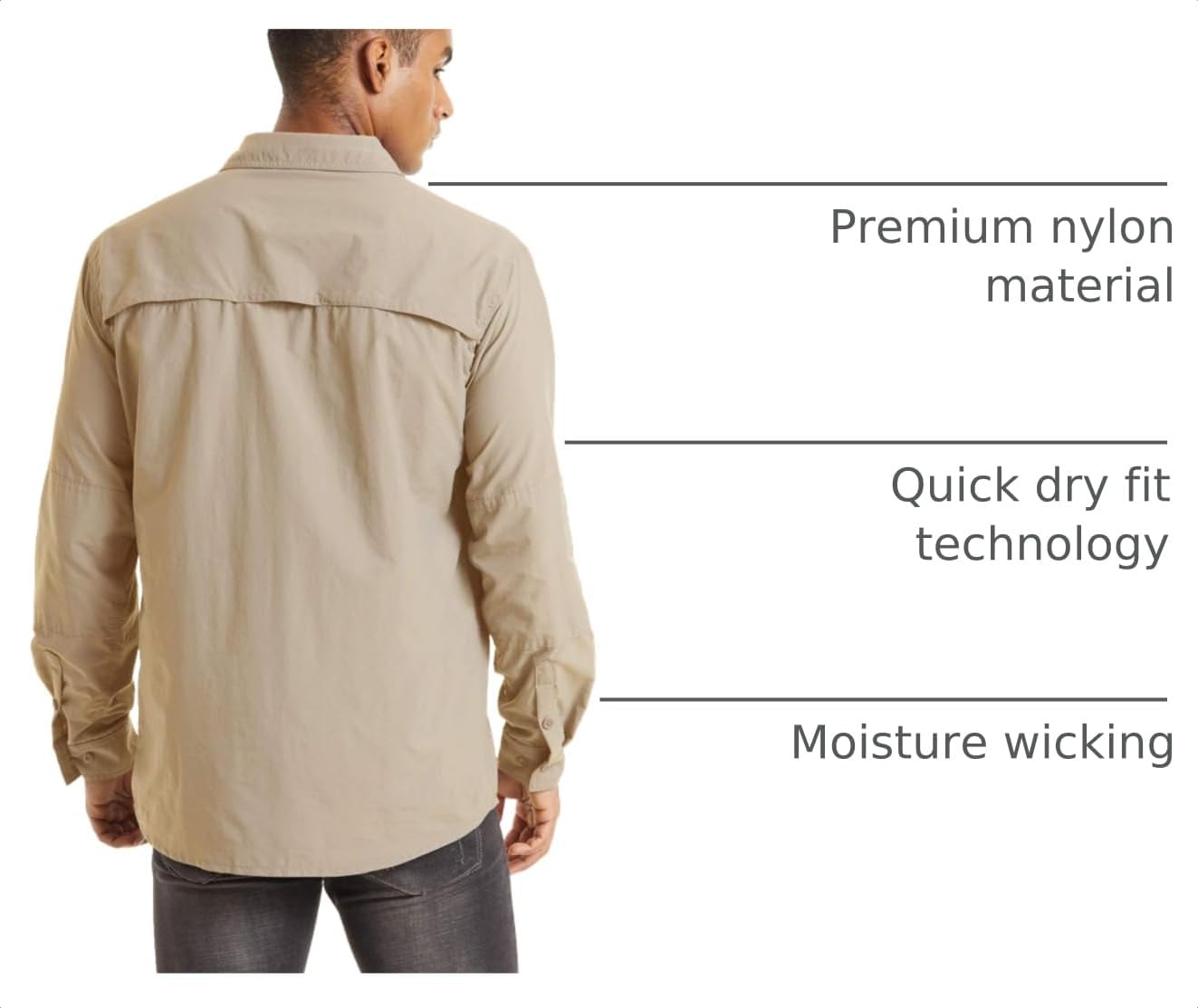 Detalle 2 de TACVASEN Men's Long-Sleeve Fishing Shirt, Nylon