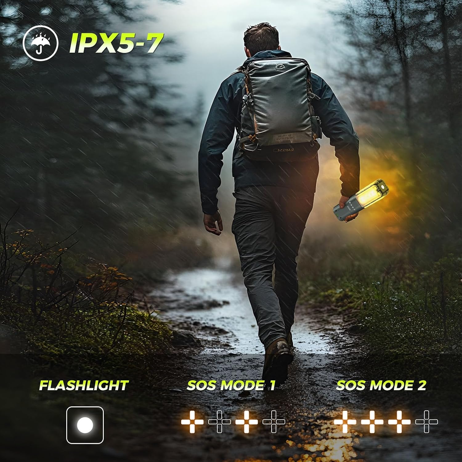 Thumbnail 6 de Telescopic rechargeable camping lights 14000mAh magnetic lantern – Type-C cordless, dimmable, IPX5