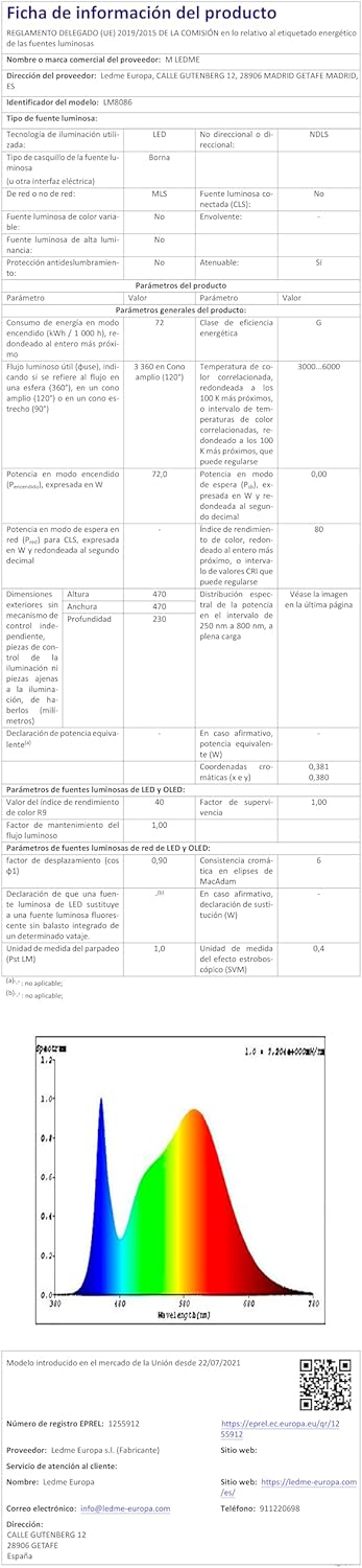 Thumbnail 7 de M mimotec Ventilador de Techo LED Messe 72W 🌬️ con mando y temporizador