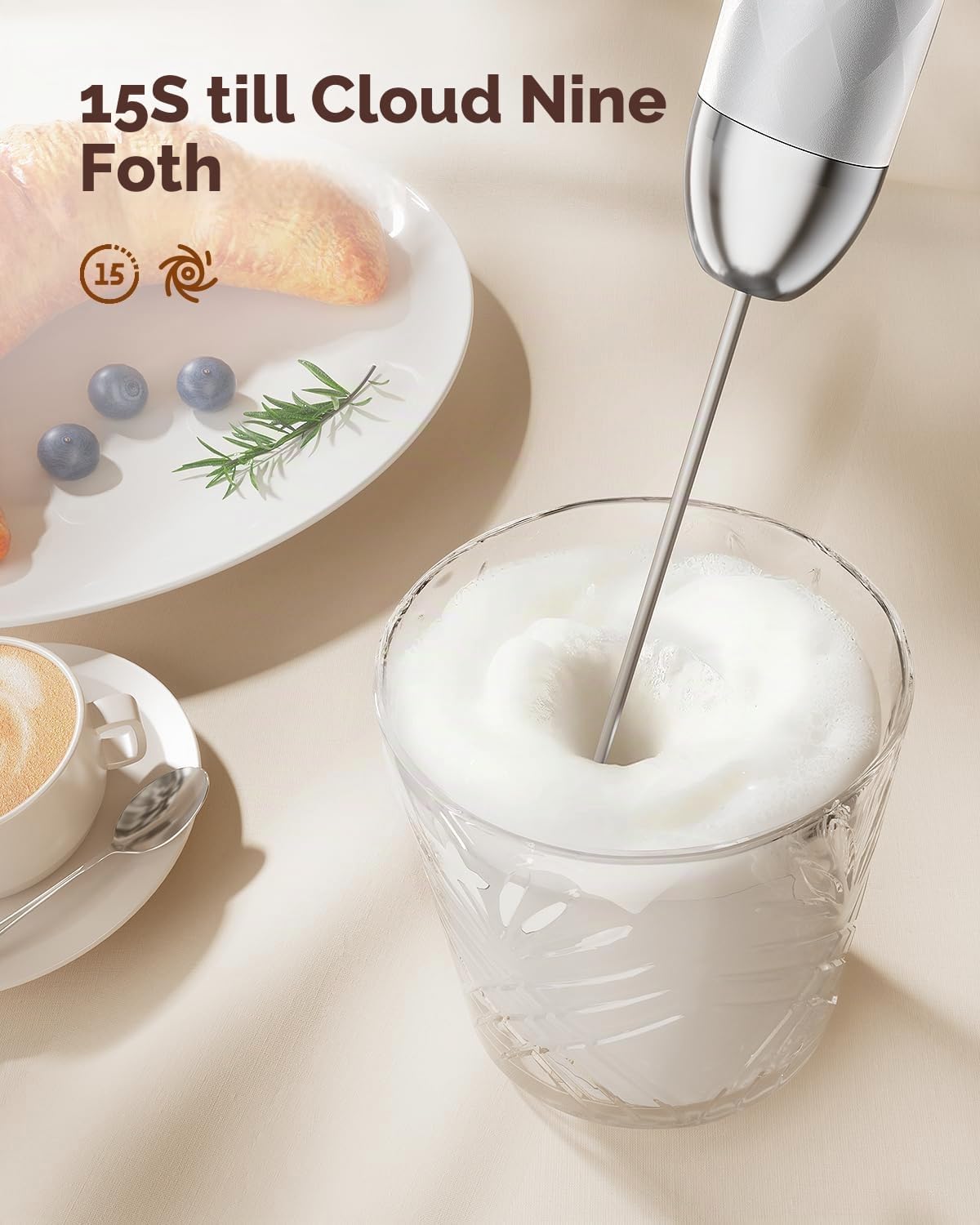 Detalle 2 de Maestri House LunaFro 2.0 MHMF07 mjölkskummare med steglös hastighet