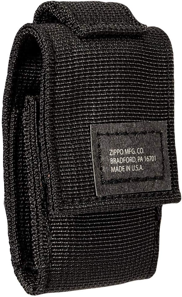 Detalle de Zippo Black Tactical Lighter Pouch – czarne nylonowe etui z zamkiem