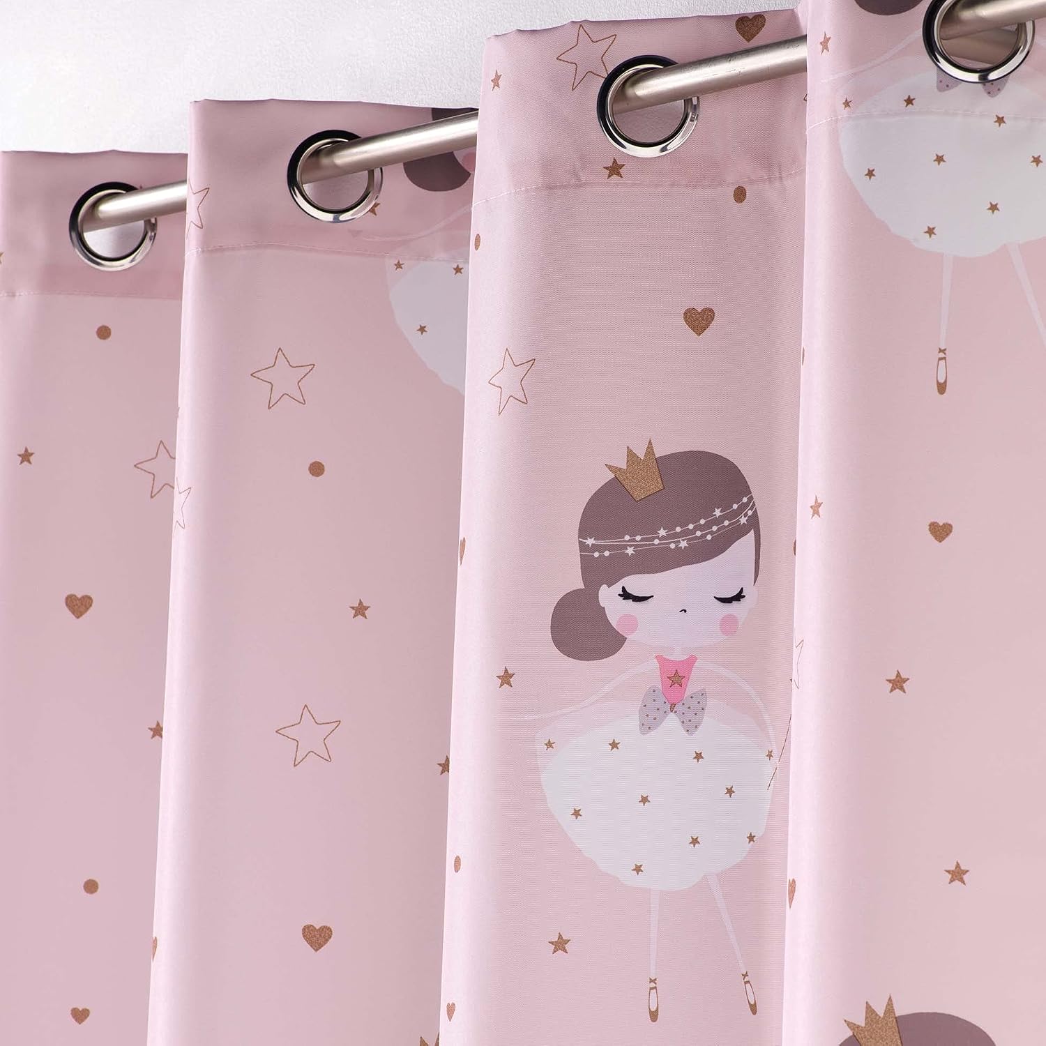 Thumbnail 3 de Douceur d'intérieur - Rideau à Oeillets 140 x 260 cm Polyester Imprimé Petite Princesse Rose