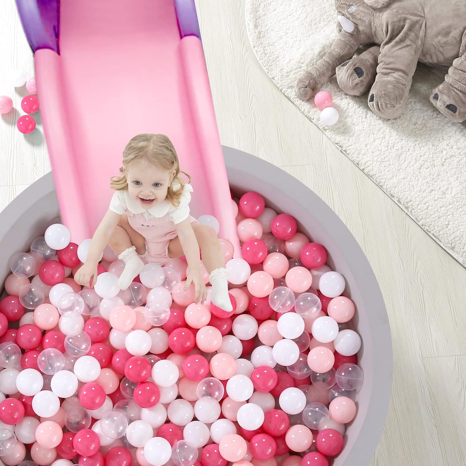 Detalle de TRENDPLAY 2.2 Inch Plastic Ball Pit Balls (Pack of 50, 100, 200, 500) – Non-Toxic, Colorful Fun for Toddlers