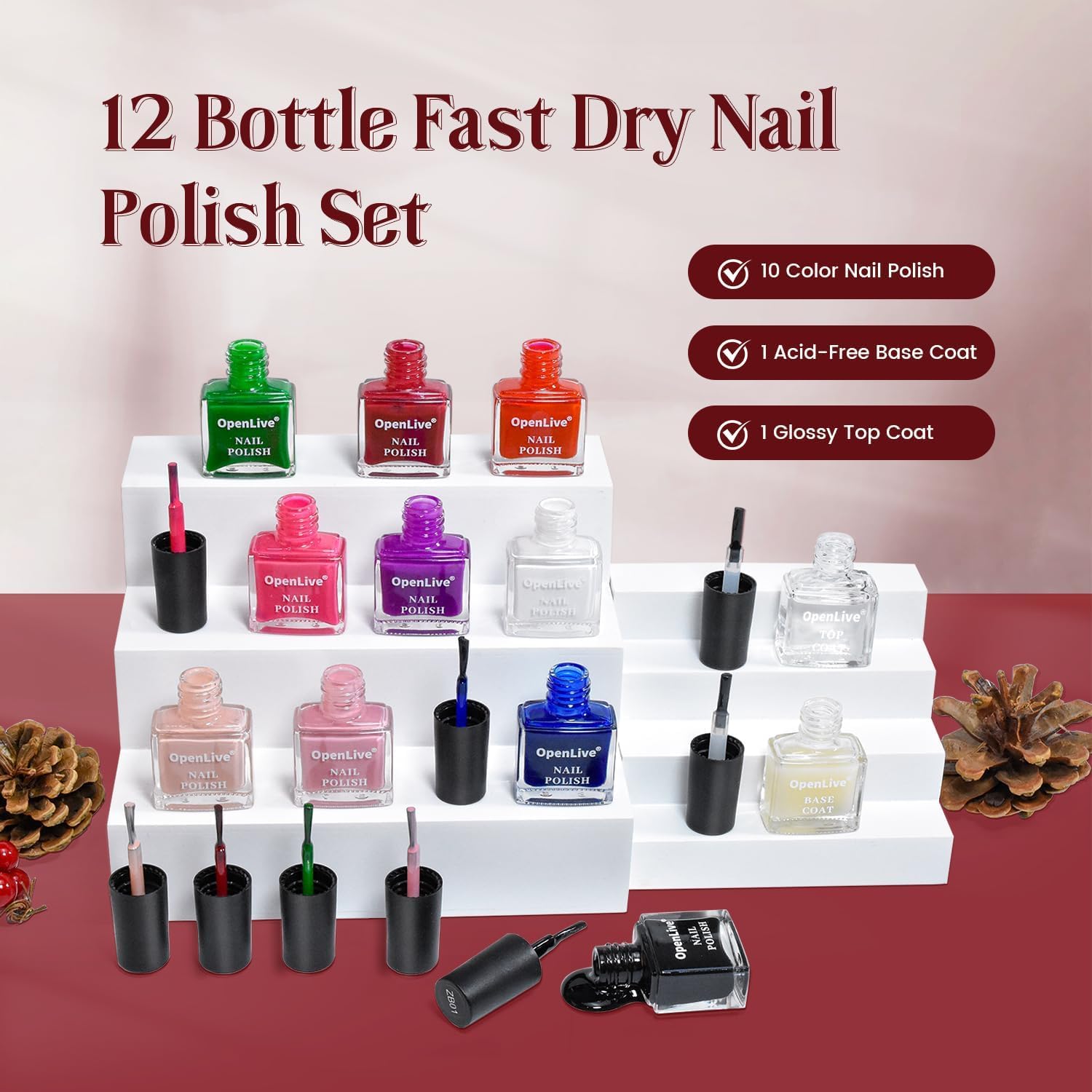 Thumbnail 1 de JODSONE Set Smalto 12 Pezzi con Base e Top Coat – asciugatura rapida, finitura professionale