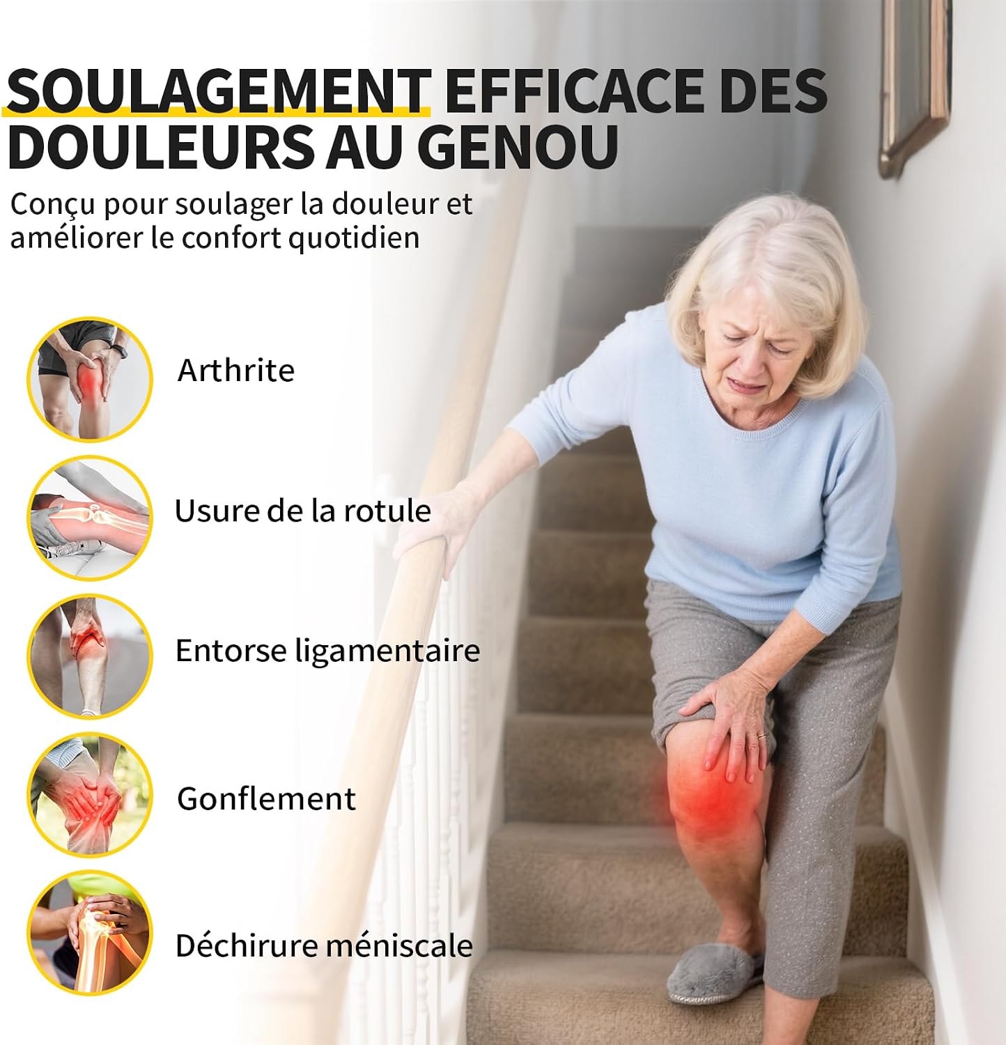 Detalle 2 de CAMBIVO Genouillères de compression 2 pièces