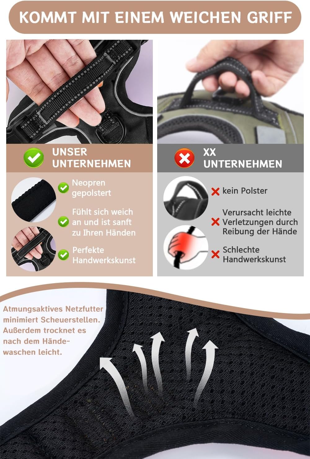 Detalle 2 de BaoCheng Hundegeschirr Anti Zug S 35-47 cm