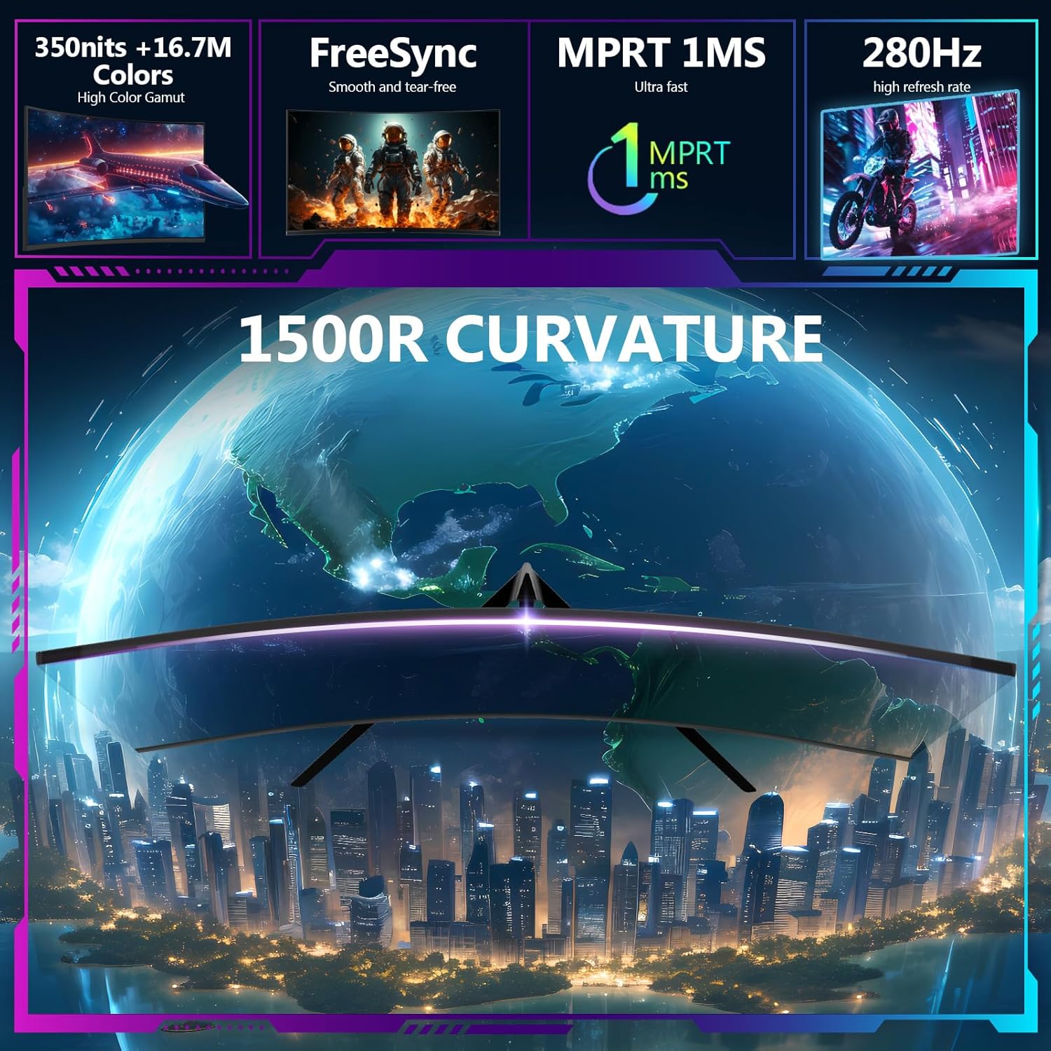 Thumbnail 2 de Z-Edge UG27P 27 Zoll Curved 280Hz Gaming Monitor