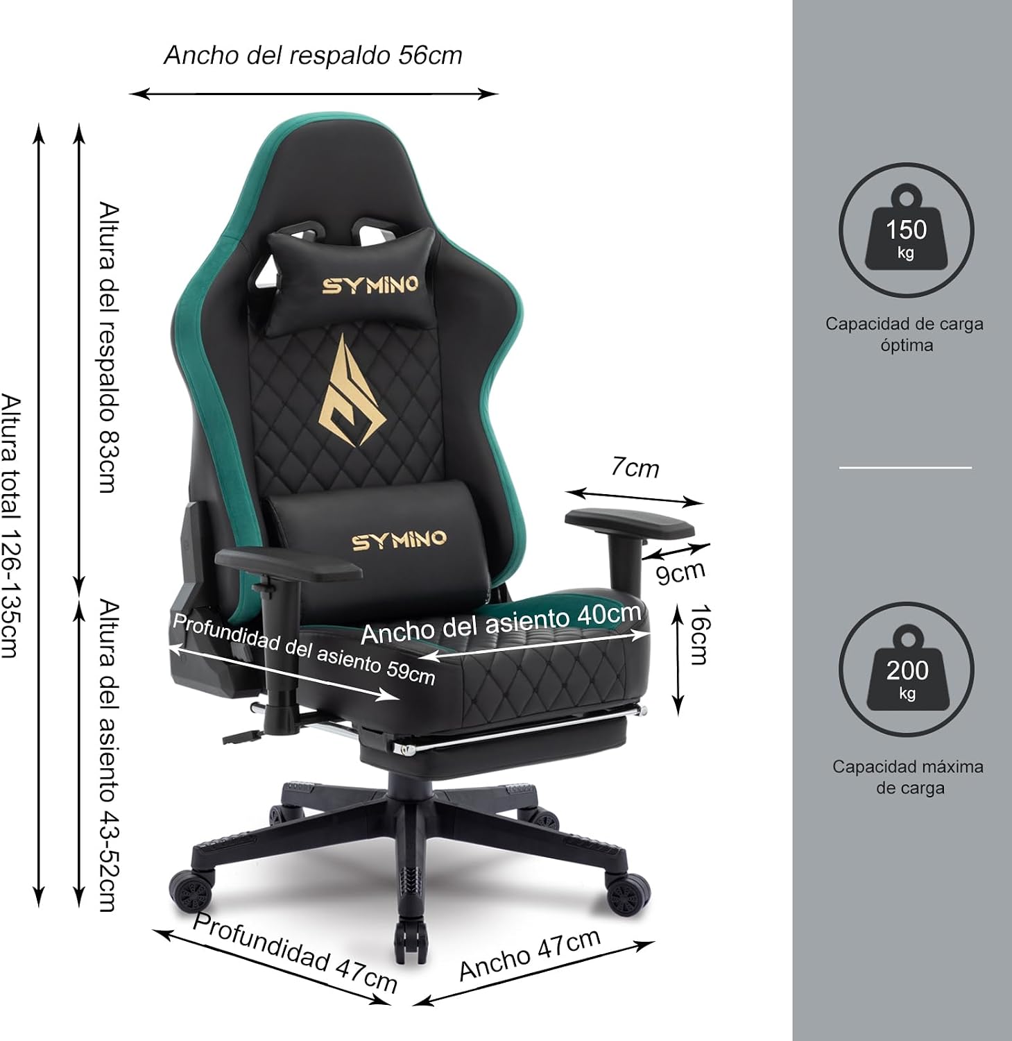 Thumbnail 2 de Symino Chaise Gamer Ergonomique Fauteuil