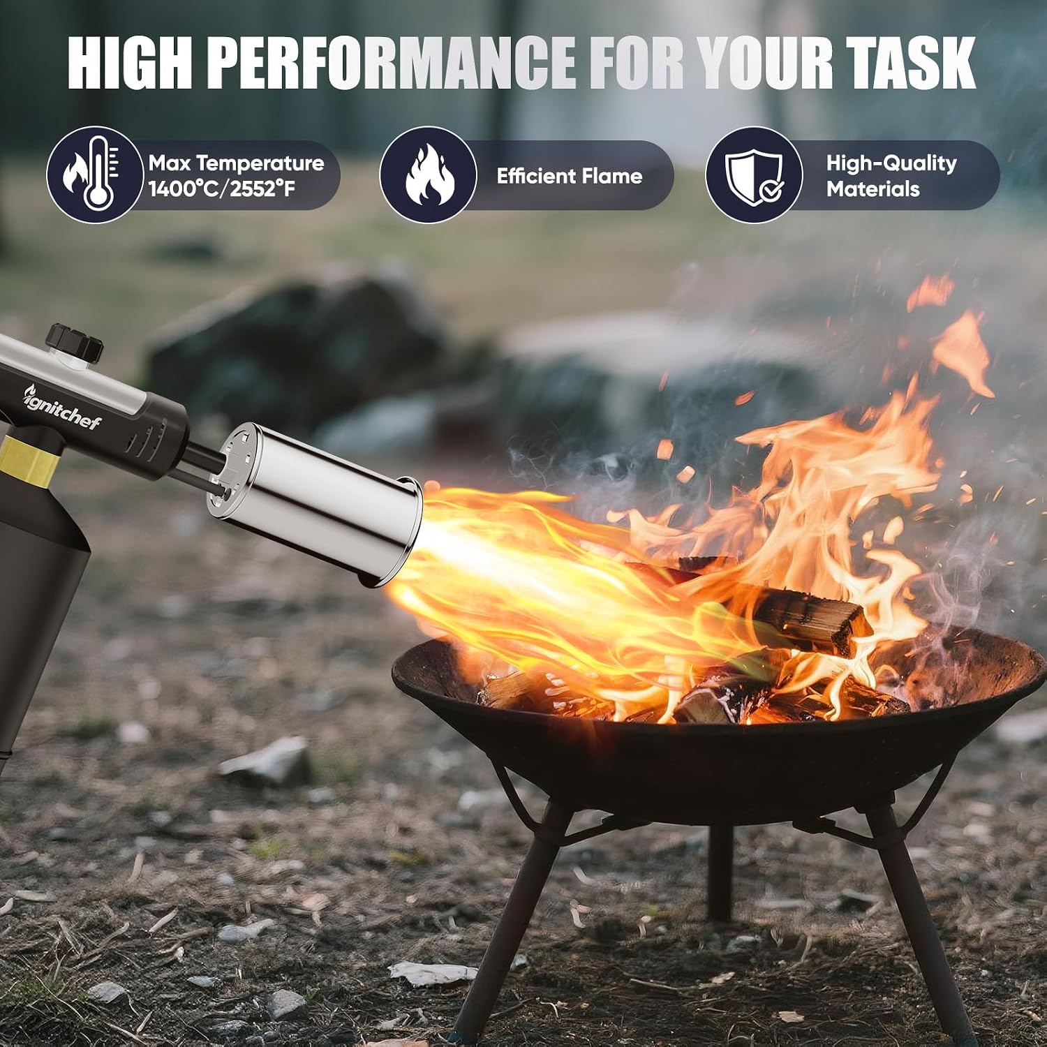 Detalle 2 de IgnitChef Propane Torch Gun with Adjustable Flame (Propane tank not included)