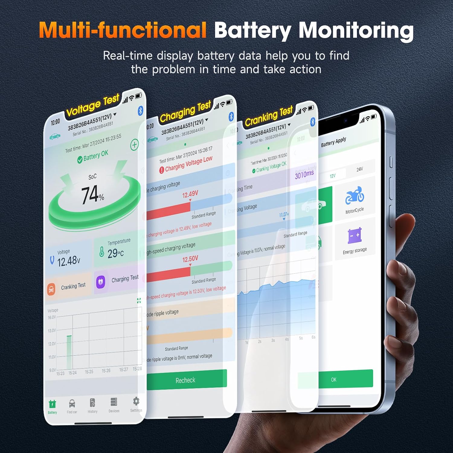 Thumbnail 2 de ANCEL BM300 Pro Battery Monitor 6V/12V/24V