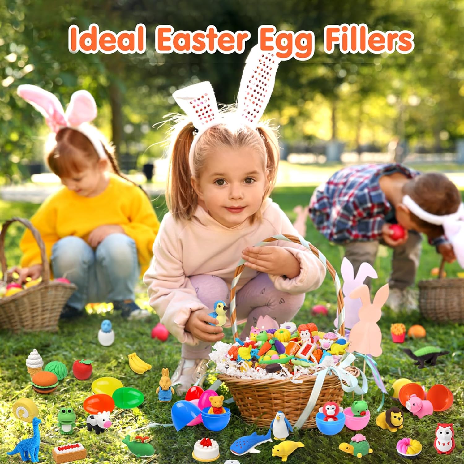 Thumbnail 1 de Moosia 120 Pack Animal Pencil Erasers for Kids: 3D Puzzle Take Apart Desk Pets & Party Favors