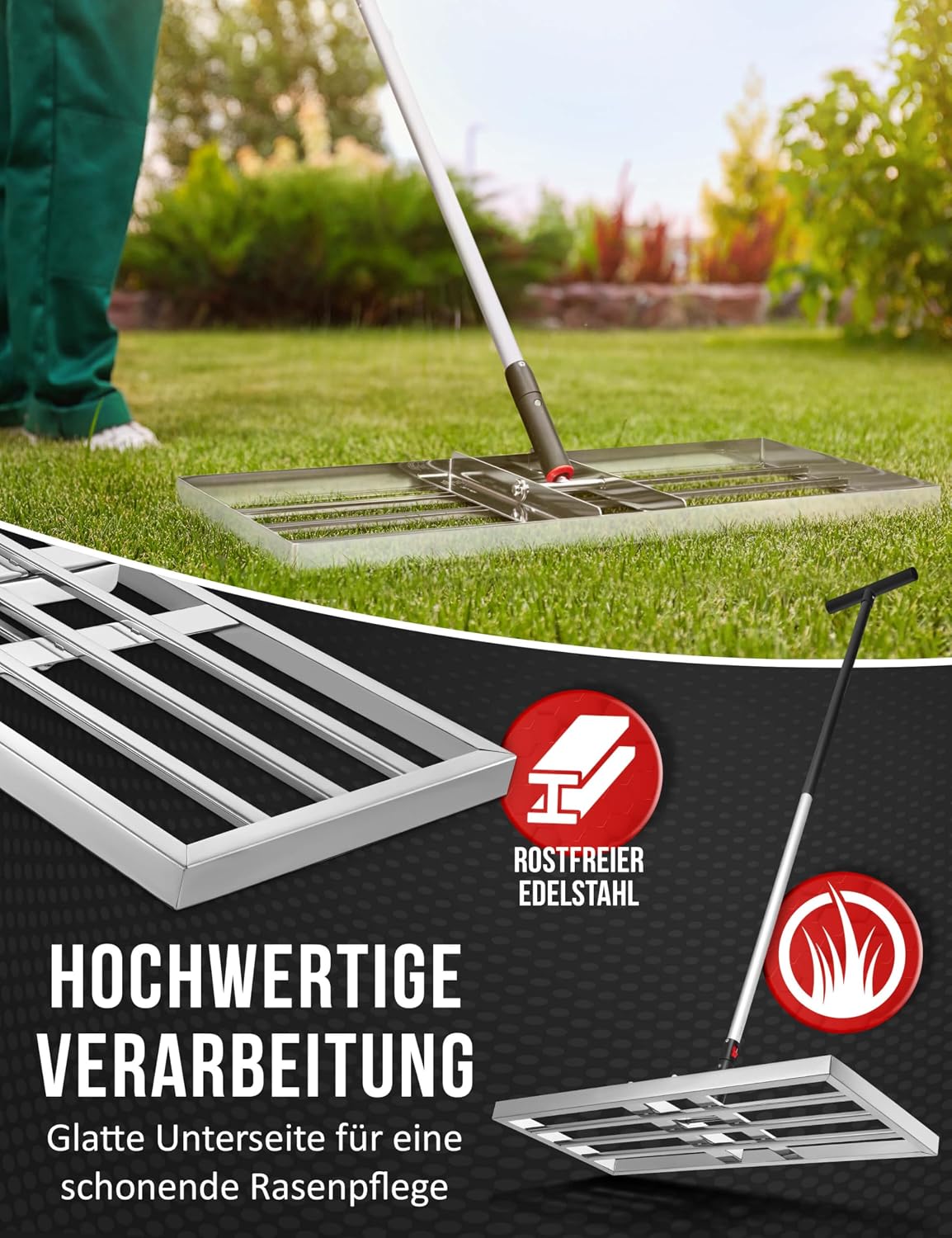Detalle 2 de Rasenrakel Edelstahl KSP-TEC 75 x 35 cm