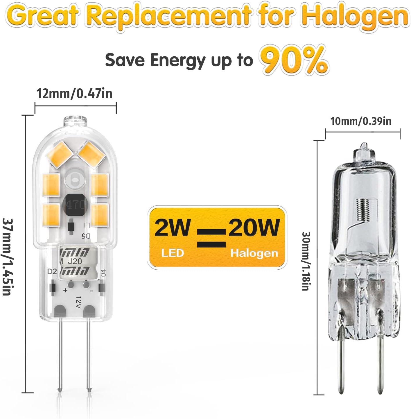Thumbnail 1 de Cxyemt 2W G4 LED Bulbs 3000K (Pack of 6) – Energy-Saving 12V Capsule Lights