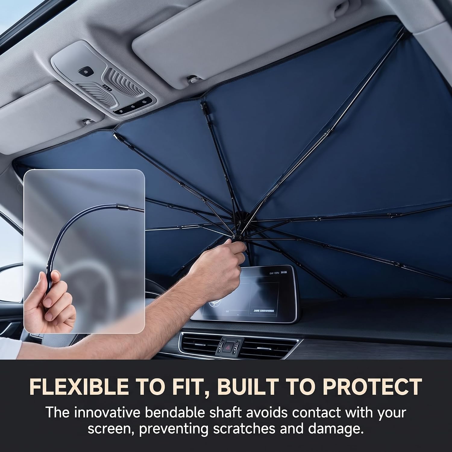 Detalle 2 de Car Windshield Sun Shade Umbrella 55" x 31