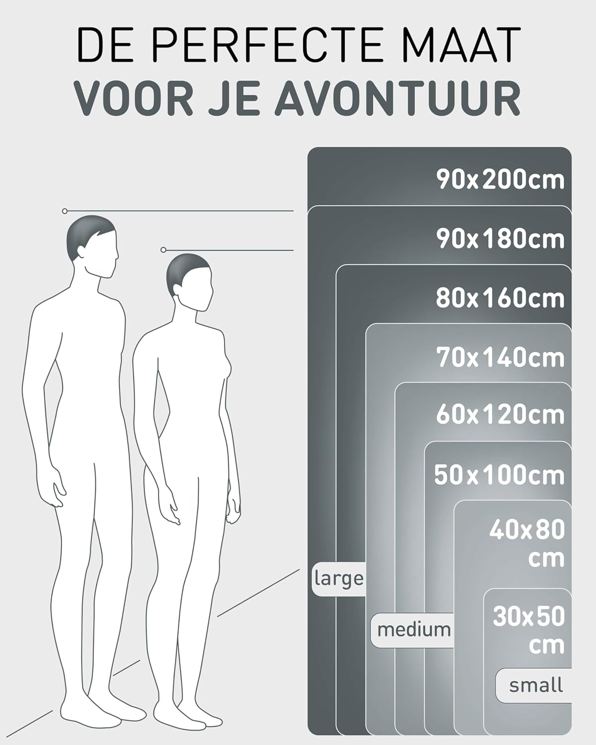 Detalle 2 de Fit-Flip microvezelhanddoek 50 x 30 cm, Cool Grey, licht en sneldrogend
