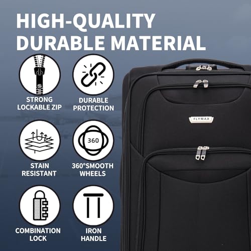 Detalle de FLYMAX Cabin Carry On Flight Bag Approved Hand Luggage Case 55x35x20