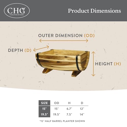 Thumbnail 3 de Classic Home & Garden Macetas de Madera de Roble 🌱, Pack

