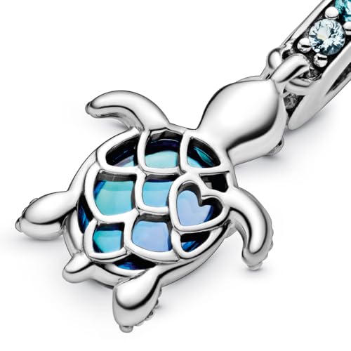 Detalle 2 de PANDORA Passions colgante tortuga marina de plata y cristal de Murano