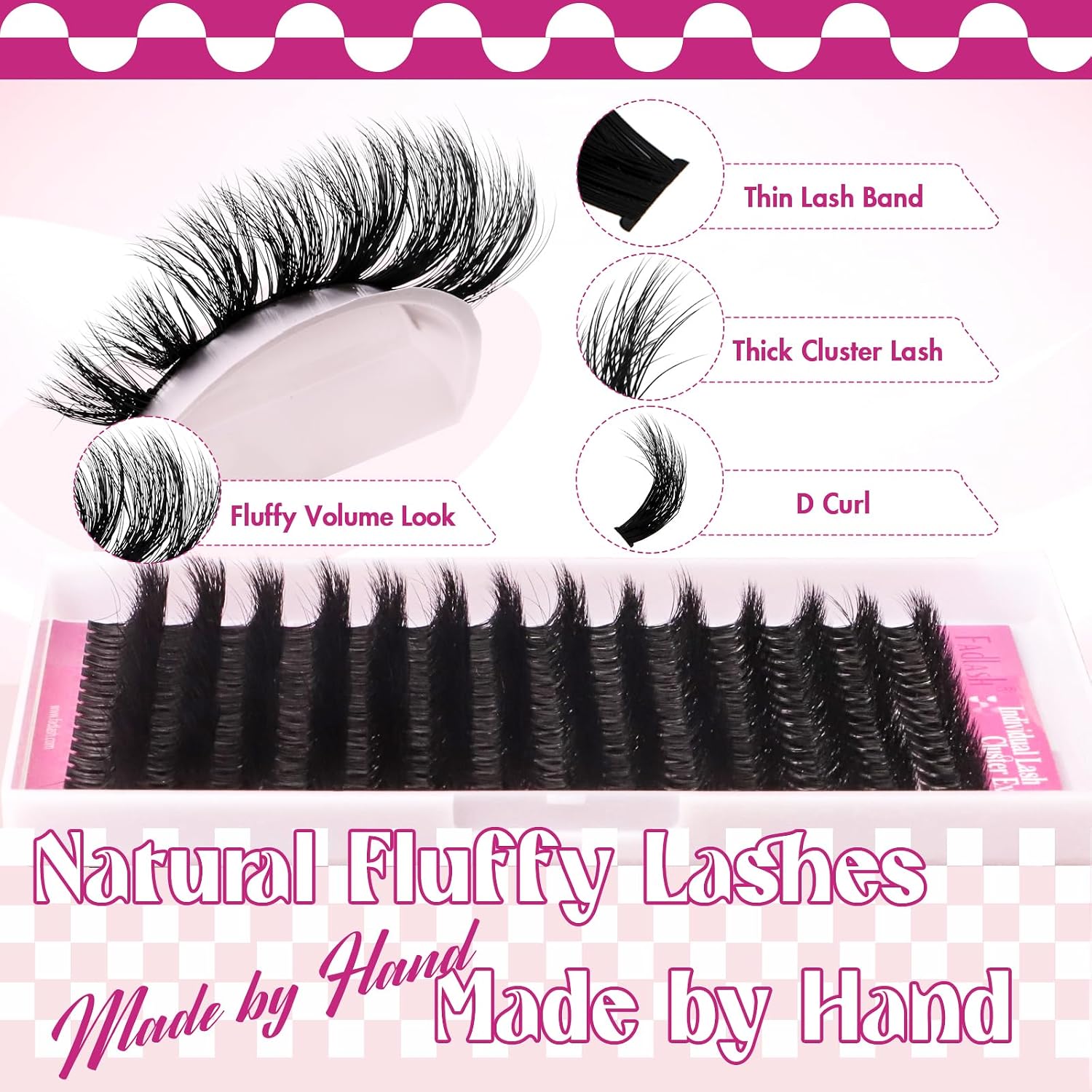 Detalle 2 de FADLASH 100D Lash Clusters, 3D Effect, Wispy Style, 8–16 mm