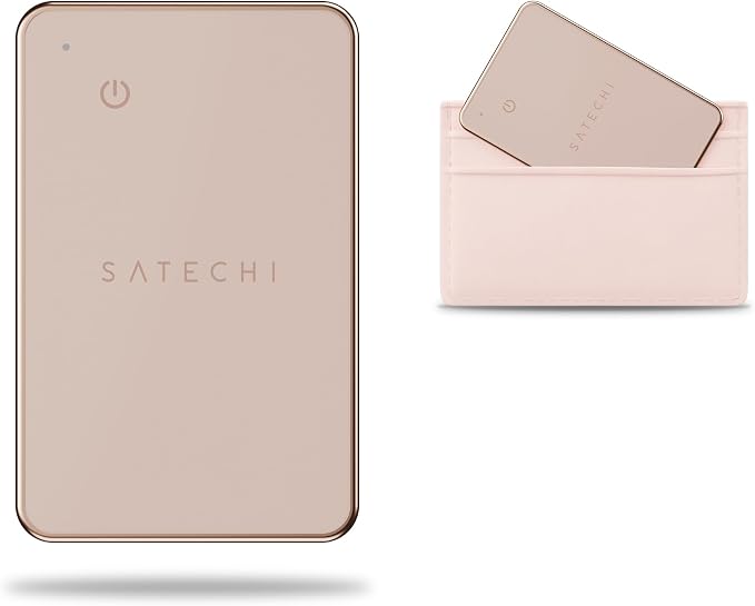Detalle de SATECHI FindAll Air Tag Card GPS 🧭 para Carteras Rosa Desierto