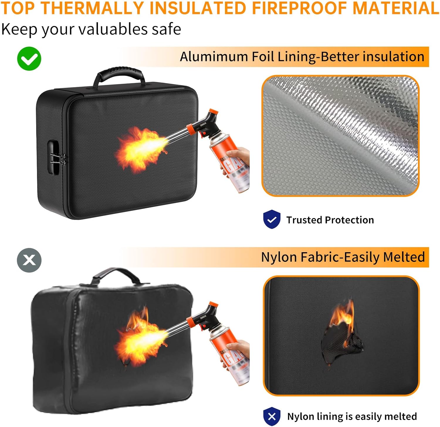 Detalle de DocSafe DS0089 5200°F Fireproof Document Organizer with Lock, 8 Layers