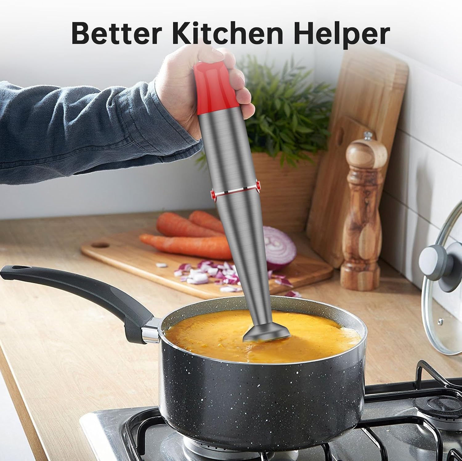 Detalle 1 de turelar HB-8805 5-in-1 Immersion Blender, 1100 W, Variable-Speed Trigger
