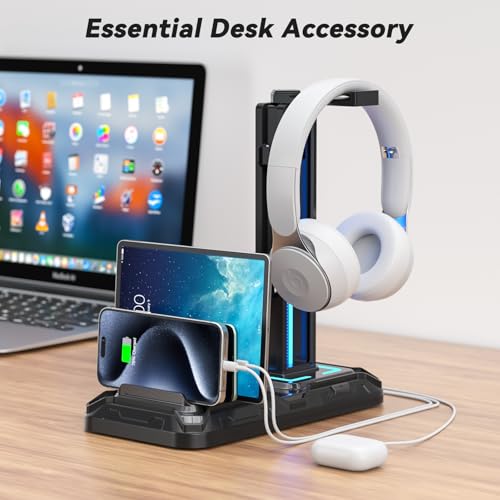 Thumbnail 7 de KDD Headset Stand with Charging Station – Detachable Headset Controller Holder (Black)