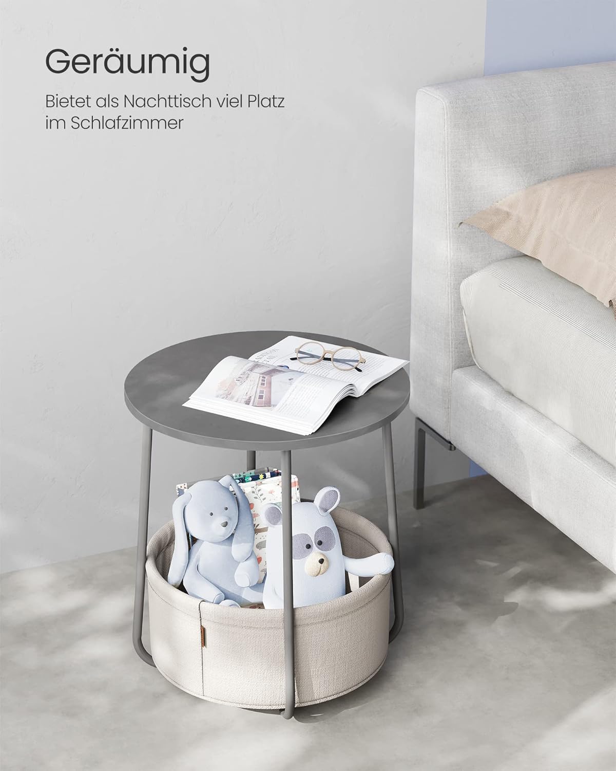Detalle 1 de VASAGLE LET223G49 Beistelltisch rund 45 cm