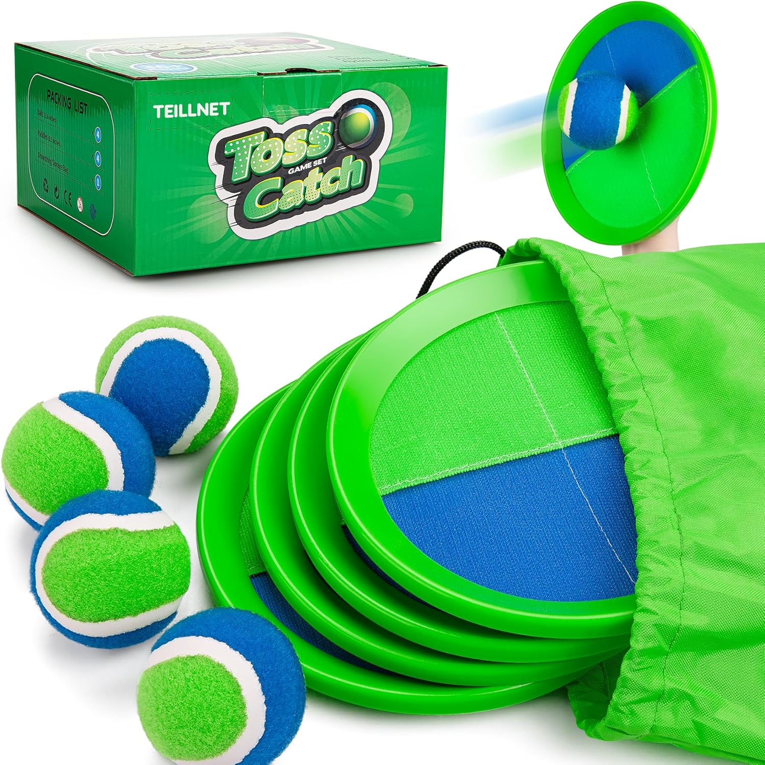 Detalle de Toss and Catch Ball Set Upgrade – Durable Outdoor Beach & Pool Game for Kids