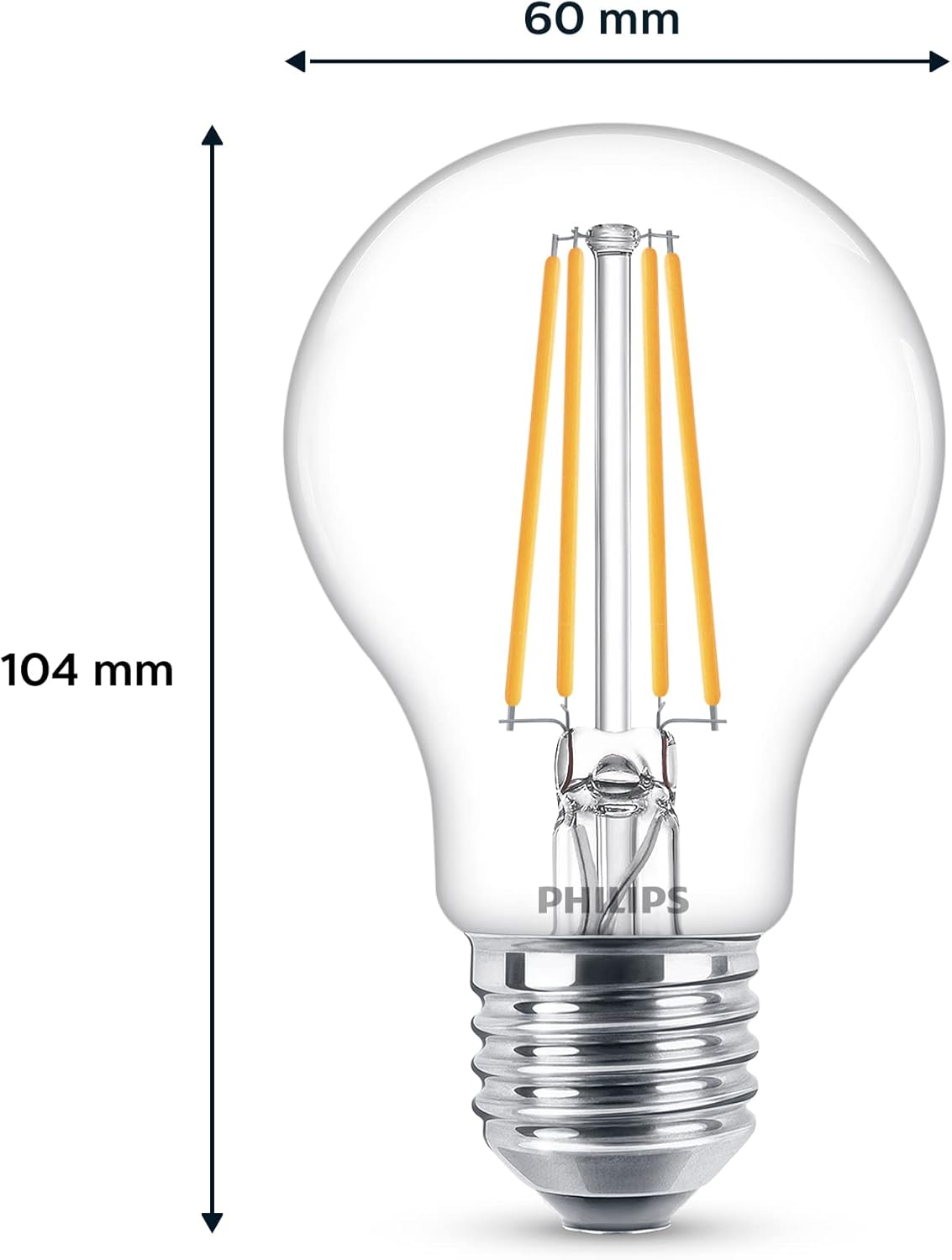 Thumbnail 1 de Philips pack di 6 ampoule E27 LED trasparenti 60W, bianco caldo