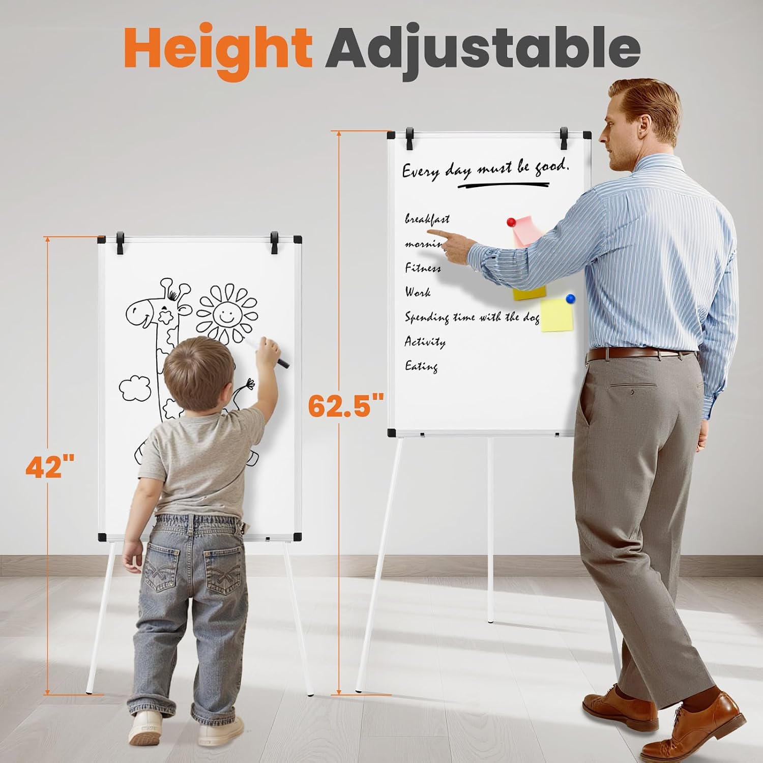 Thumbnail 6 de Sweetcrispy GCB-SW 36 x 24-Inch Magnetic Whiteboard with Adjustable Easel Stand