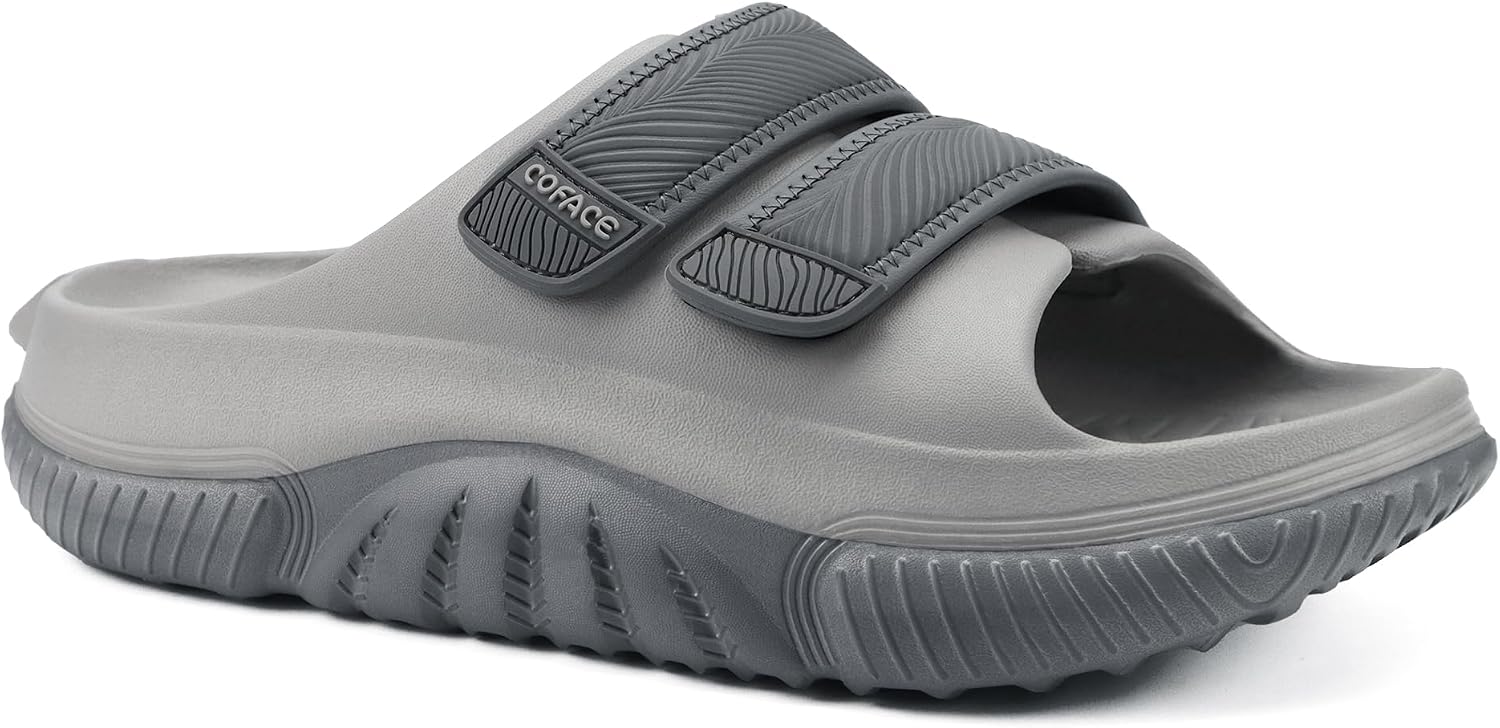 Detalle de COFACE Men’s Recovery Sandals Orthopedic Walking Slides (Adjustable, Cushioned) – Size 6–14