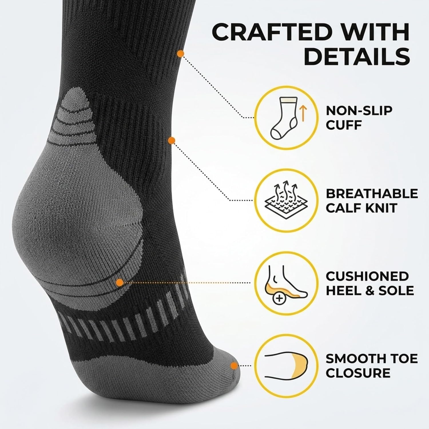 Thumbnail 2 de CAMBIVO 20-30 mmHg Graduated Compression Flight Socks (2 Pairs) for Men and Women
