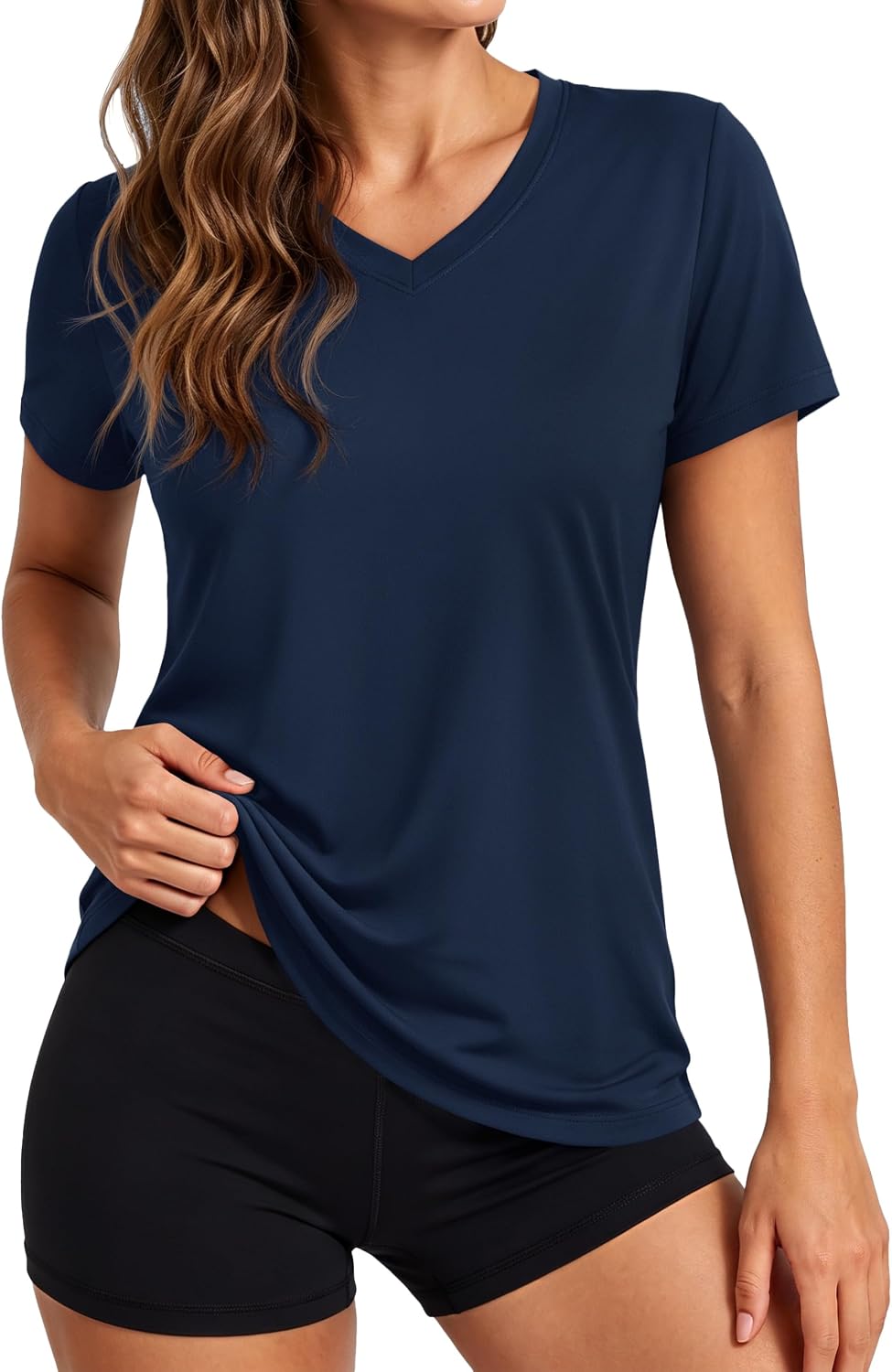 Detalle de TACVASEN Women's V-Neck T Shirts Short Sleeve UPF 50+ Quick Dry Athletic Tee