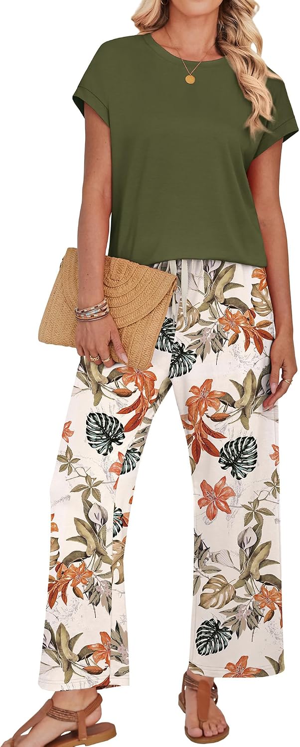 Detalle 2 de WIHOLL Two Piece Sets for Women: Stylish Spring-Summer Lounge & Travel Duo