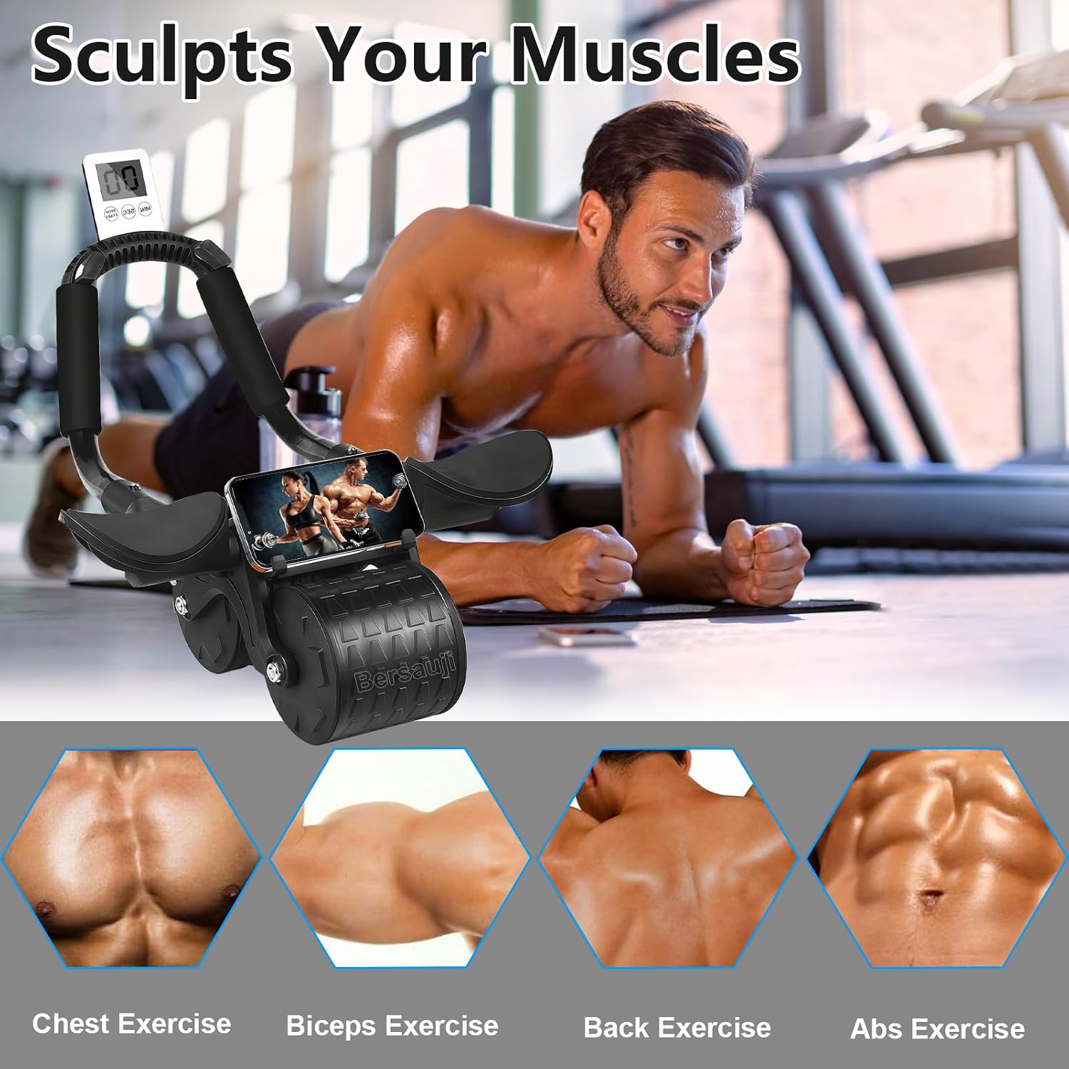 Thumbnail 6 de 2025 New Ab Roller Wheel with Knee Mat
