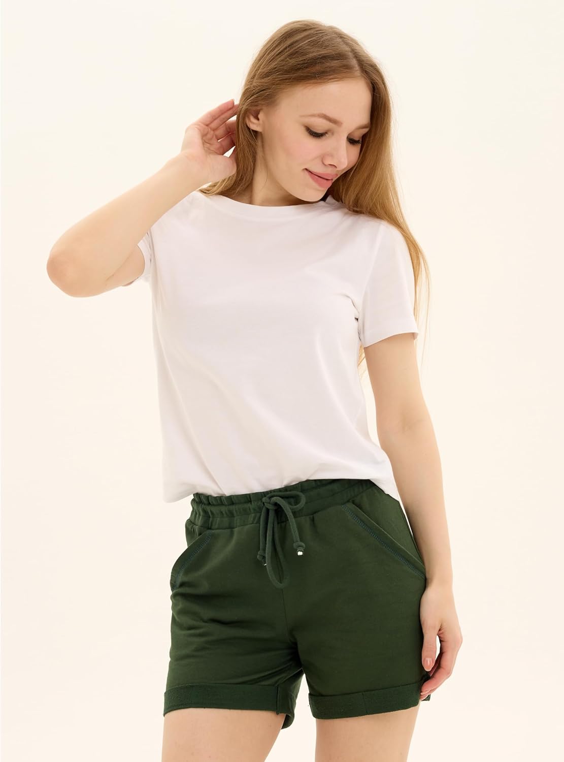 Thumbnail 1 de MOR Damen Sommer-Shorts aus 100% Baumwolle (mit Kordelzug & Seitentaschen), Größen M–2XL