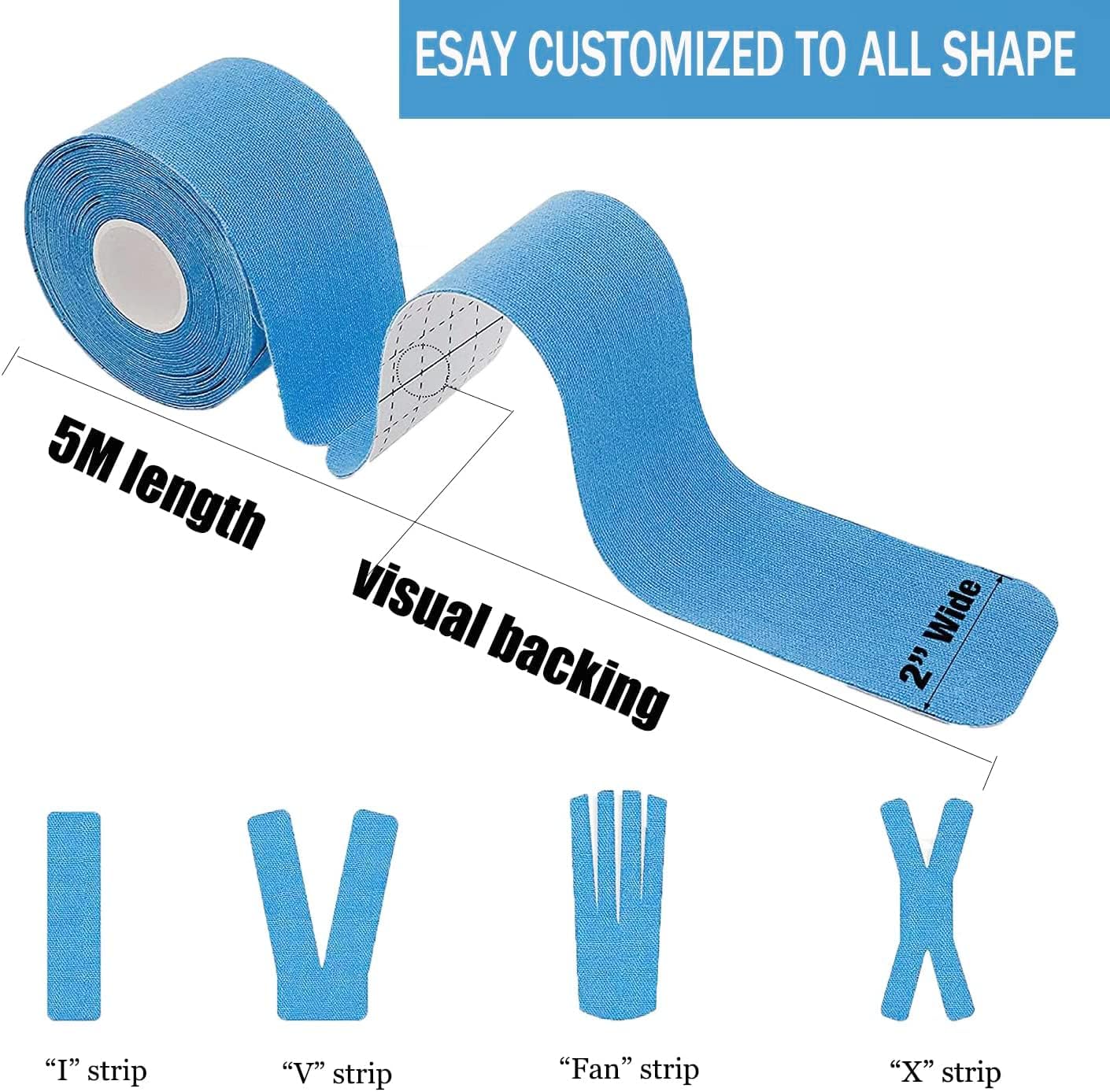 Detalle 1 de Kinesiology Tape Precut 3 Rolls 60 Strips