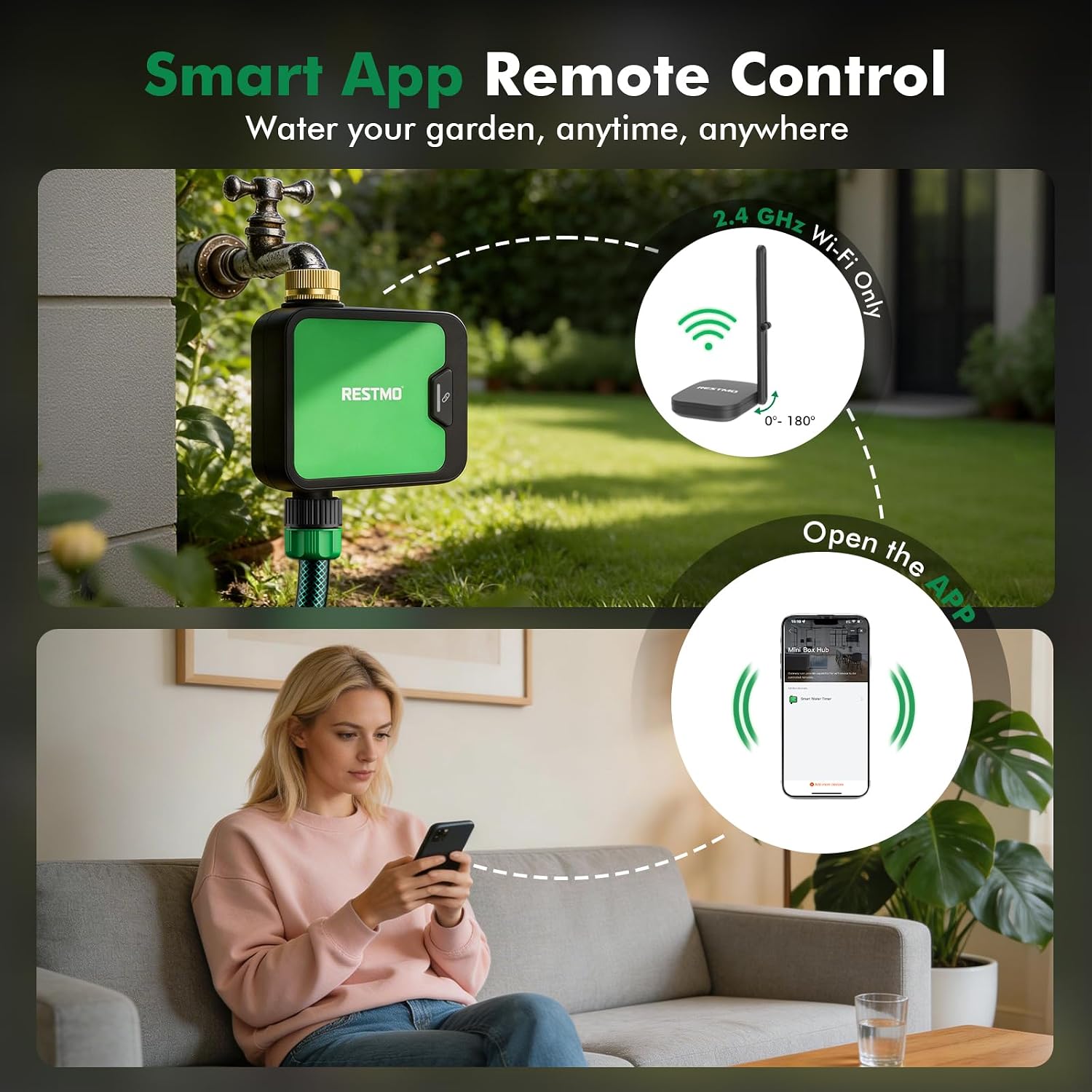 Detalle 2 de RESTMO WiFi Water Timer with Brass Inlet