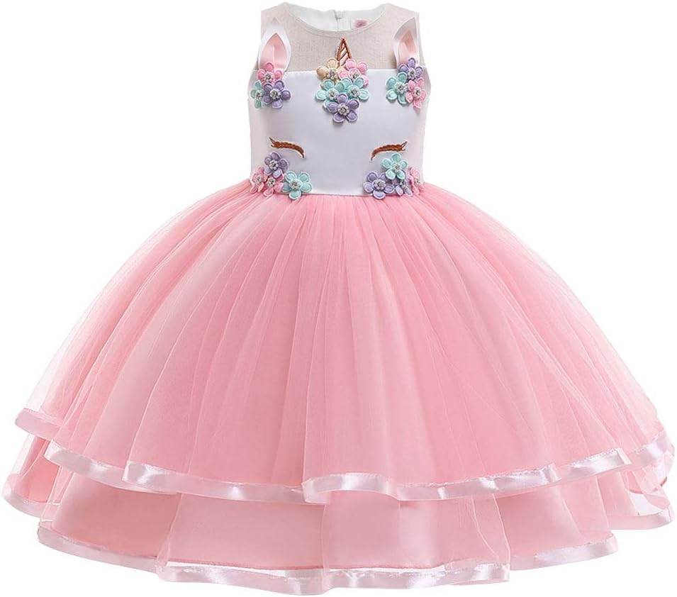 Thumbnail 1 de URAQT Unicorn Costume: Princess Unicorn Dress Set with Necklace and Headband for Kids (Age 3–10)