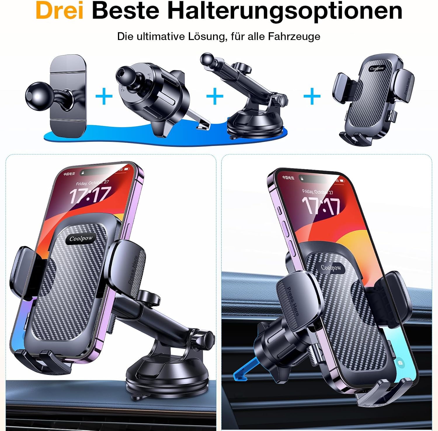 Detalle 2 de Coolpow Handyhalterung Auto Upgrade 4-in-1