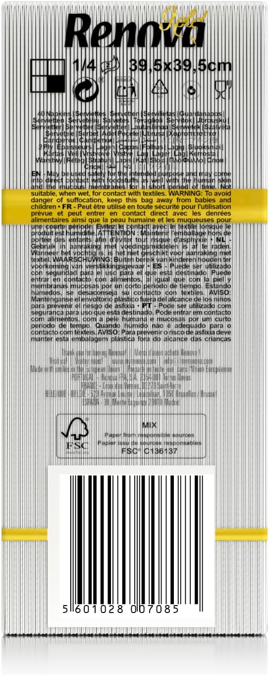 Detalle 2 de Renova Gold Servilletas Premium Grande 🧻, 40 unidades
