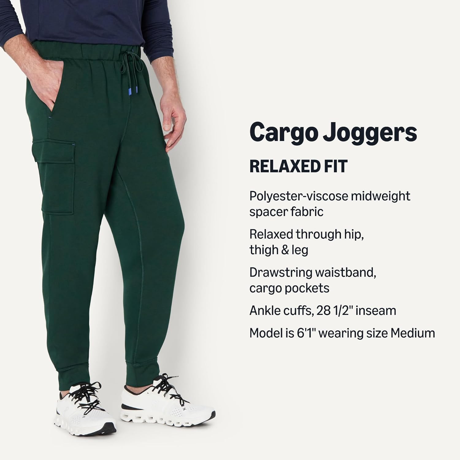 Detalle de Amazon Essentials Active Men’s Active Sweat Relaxed-Fit Cargo Jogger