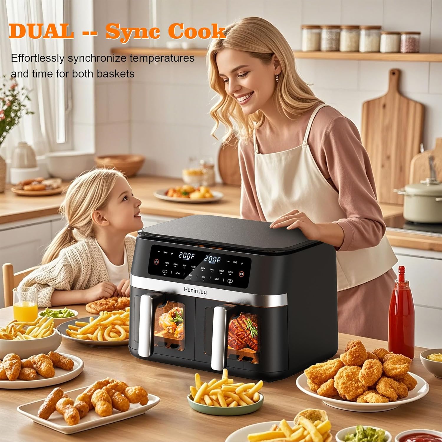 Thumbnail 5 de HoninJoy 12QT Dual Basket Air Fryer