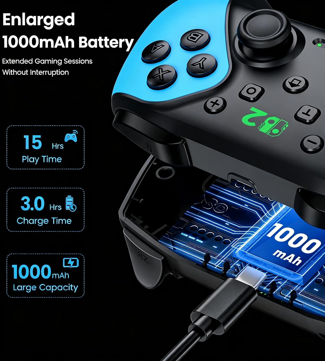 Thumbnail 6 de HELLCOOL Switch Controller – Kabellos Pro Controller für Nintendo Switch 2/1/Lite/OLED