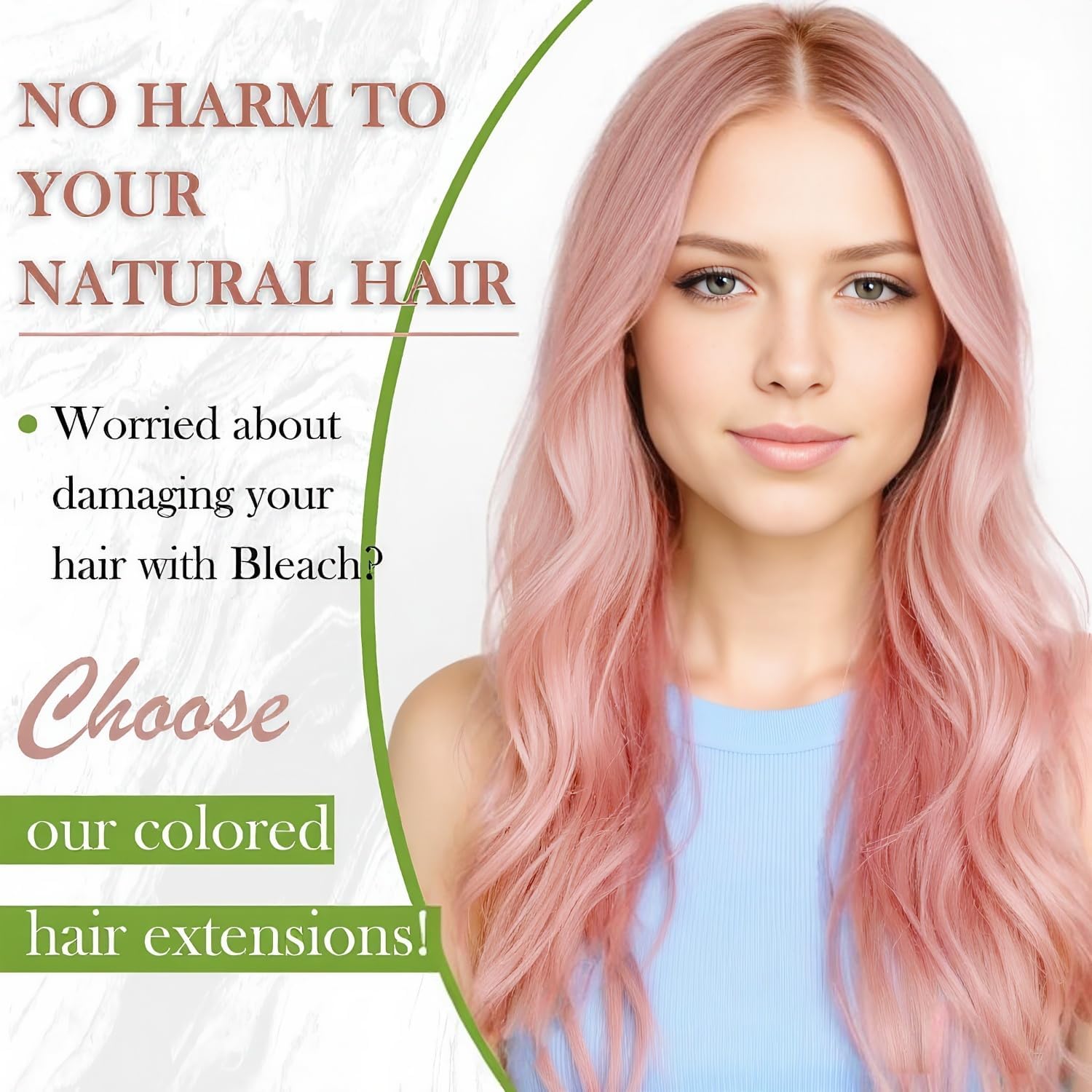 Detalle de RUNATURE Extension Biadesive Capelli Veri Rosa 35 cm – 10 pezzi Remy, Colore Pink