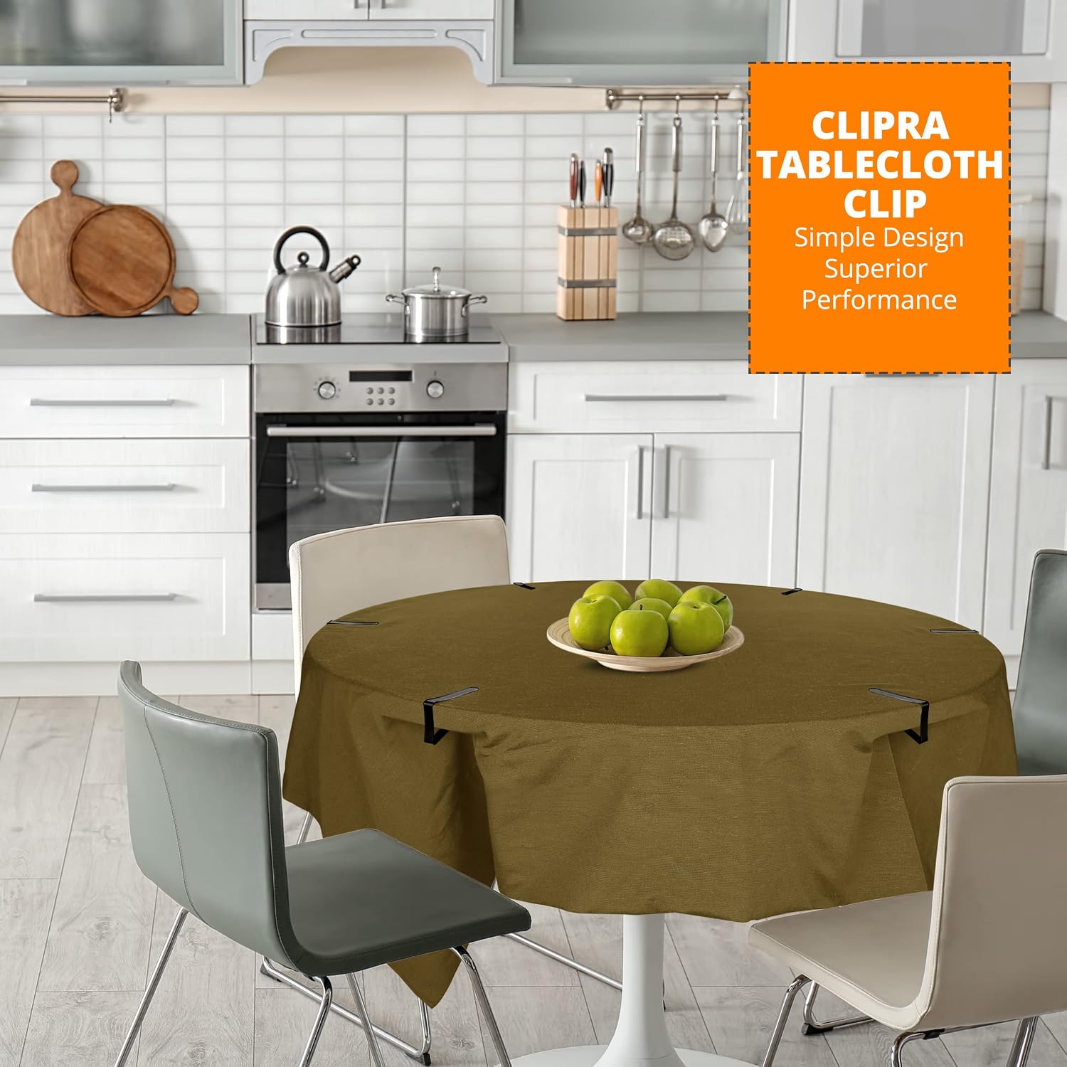 Detalle de Clipra Black Stainless Steel Tablecloth Clips, 12-Pack for Tables up to 1.8 Inches